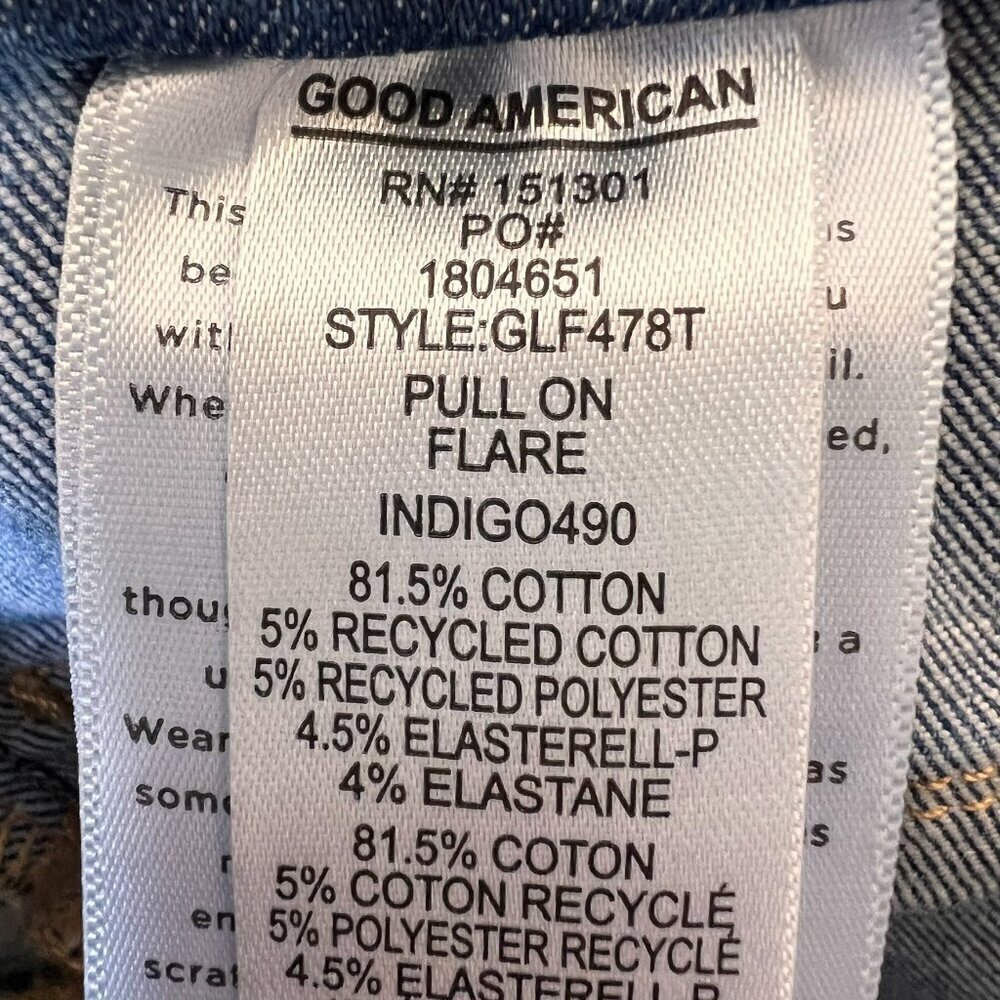 Good American Jeans Womens Size S Power Stretch Pull-On Flare High Rise Comfort - Picture 14 of 16